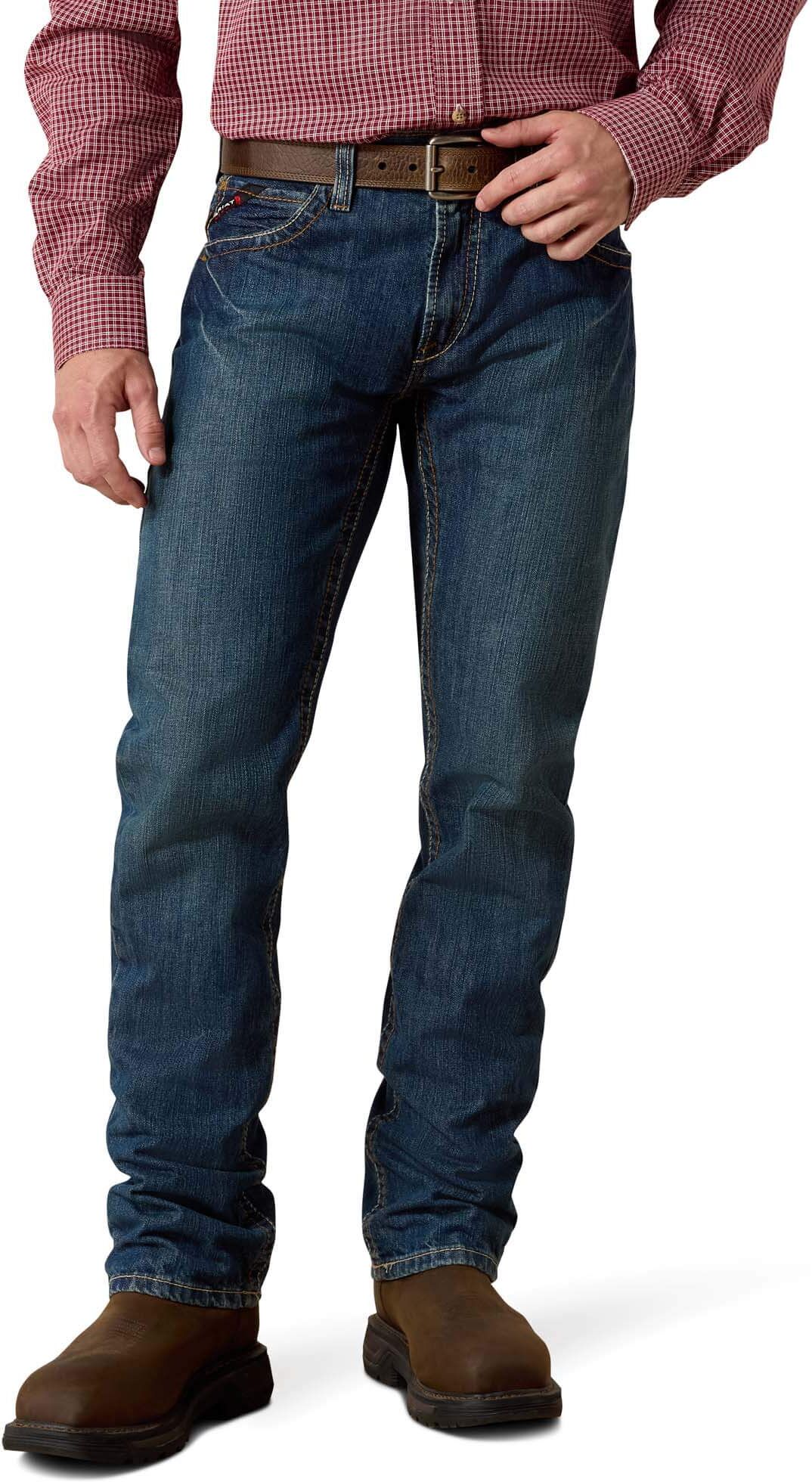 Men's Flame-Resistant M5 Straight Basic Stackable Leg Jeans in Clay, Size: 38 X by Ariat