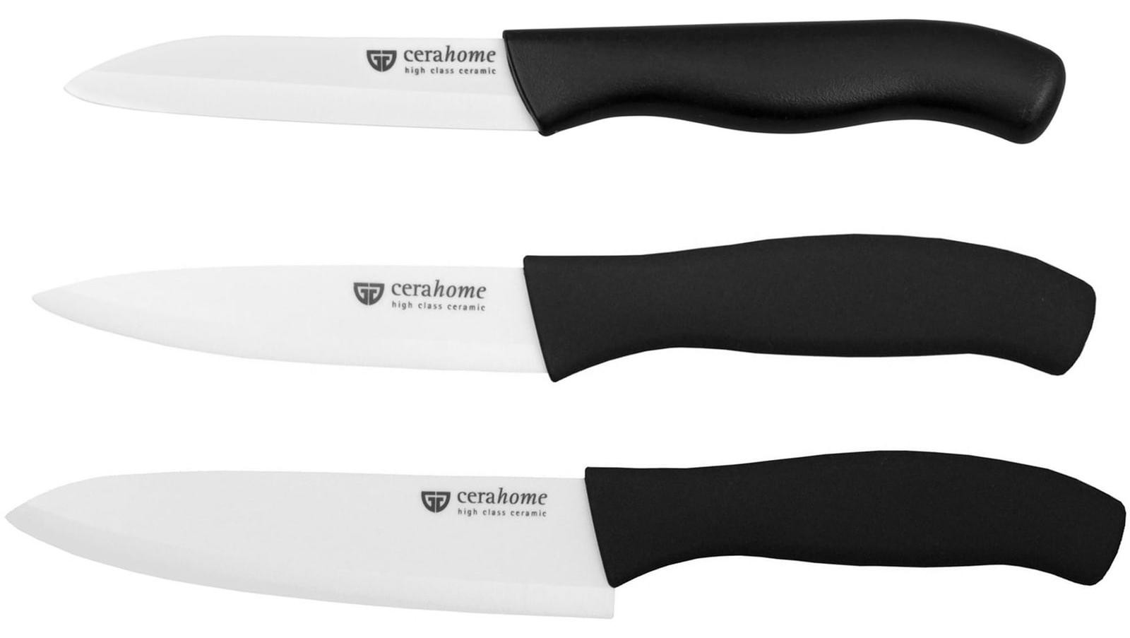 3-delige keramische messenset met antislip handgreep