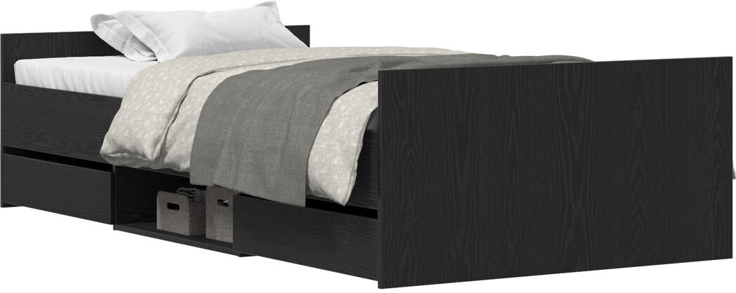 17 Stories Bed Black Oak 93 x 193 cm