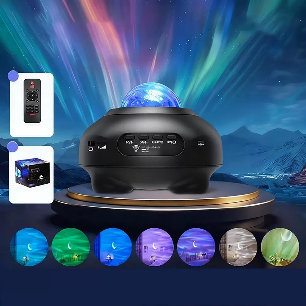 INF Projecteur d'Étoiles UFO avec Application, Bluetooth et 48 Effets Lumineux