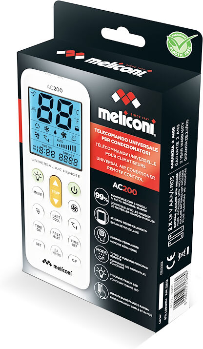 Telecomando universale per condizionatori Meliconi AC200 con display LCD