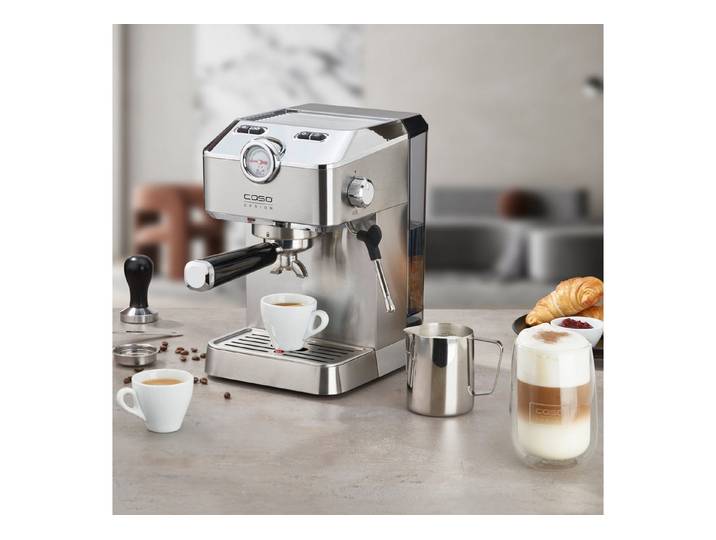 Caso Siebträgermaschine EspressoGourmet, Edelstahlfilter, 1100 W, 19 bar, 3 Edelstahl-Filtereinsätze