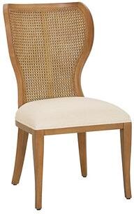 Gilmore Caned Dining Chair with Sandberg Parchment Seat - Washed Walnut - Ballard Designs