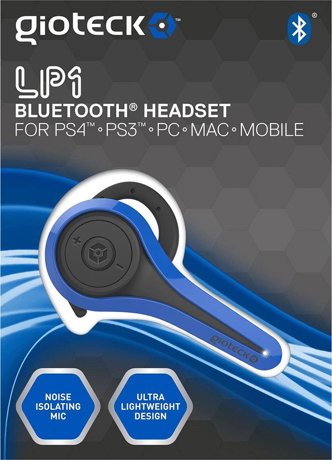 Gioteck LP1 Mono-hoofdtelefoon blauw voor PS4, PS3 en PC