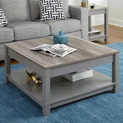 Quadratischer Wohnzimmer Tisch in Holz Optik verwittert Landhausstil