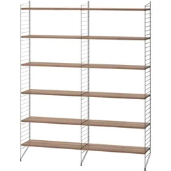 Bücherregal minimalistisch Dunkelgrau Walnuss