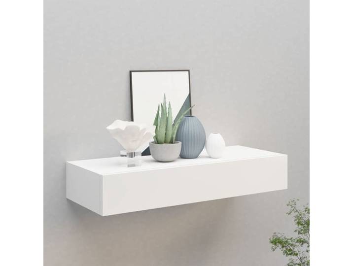BEAU Étagère à Livres suspendu - Étagère à tiroir murale - Blanc 60x23 5x10 cm MDF mode418996