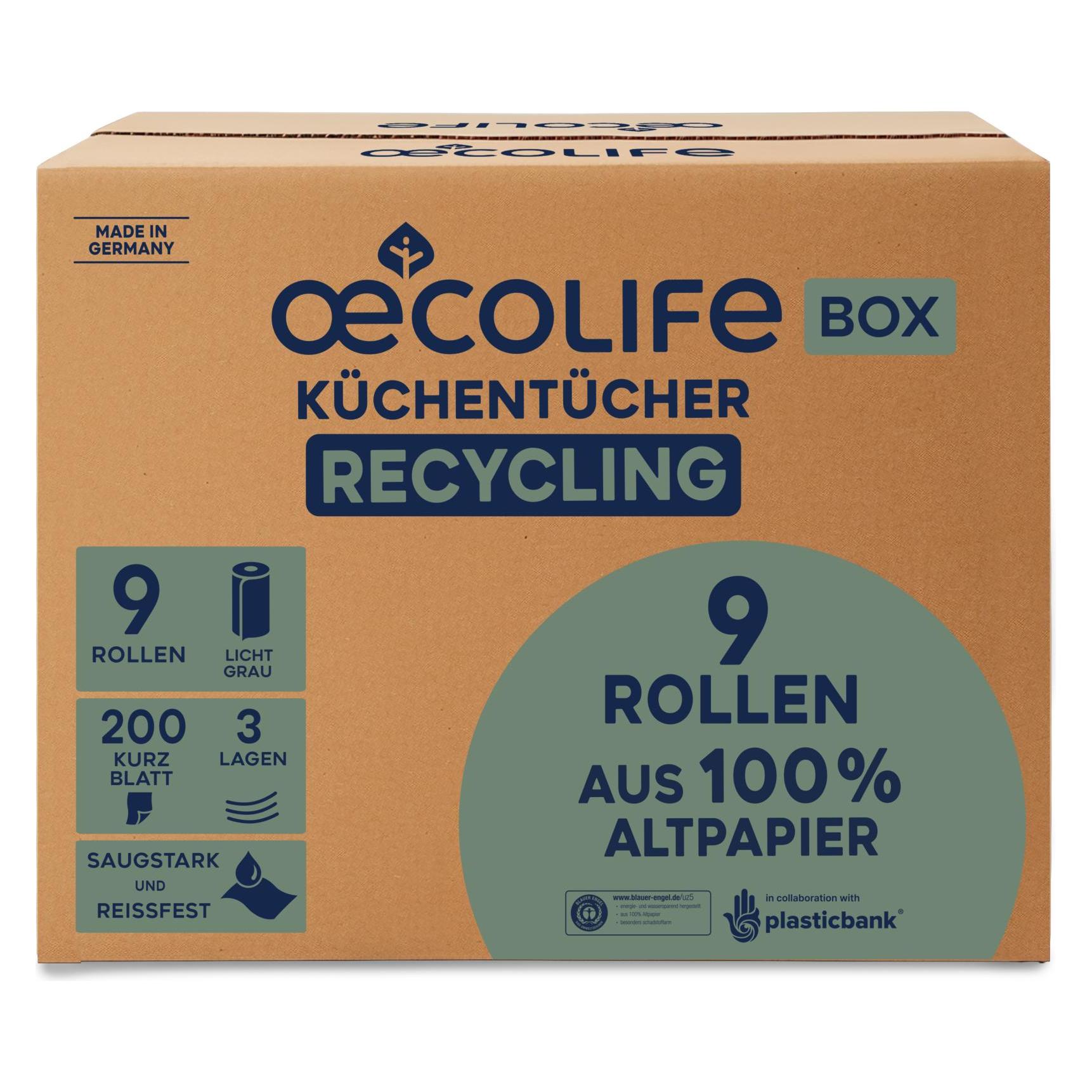 Fripa Küchenrollen OECOLIFE 3-lagig, 9 Rollen (9x) (3299001)