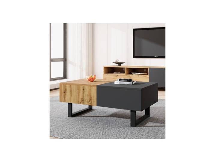 ®TONLRGY Table basse avec rangement caché adaptée à la maison et au bureau 155 x 55 x 40 cm