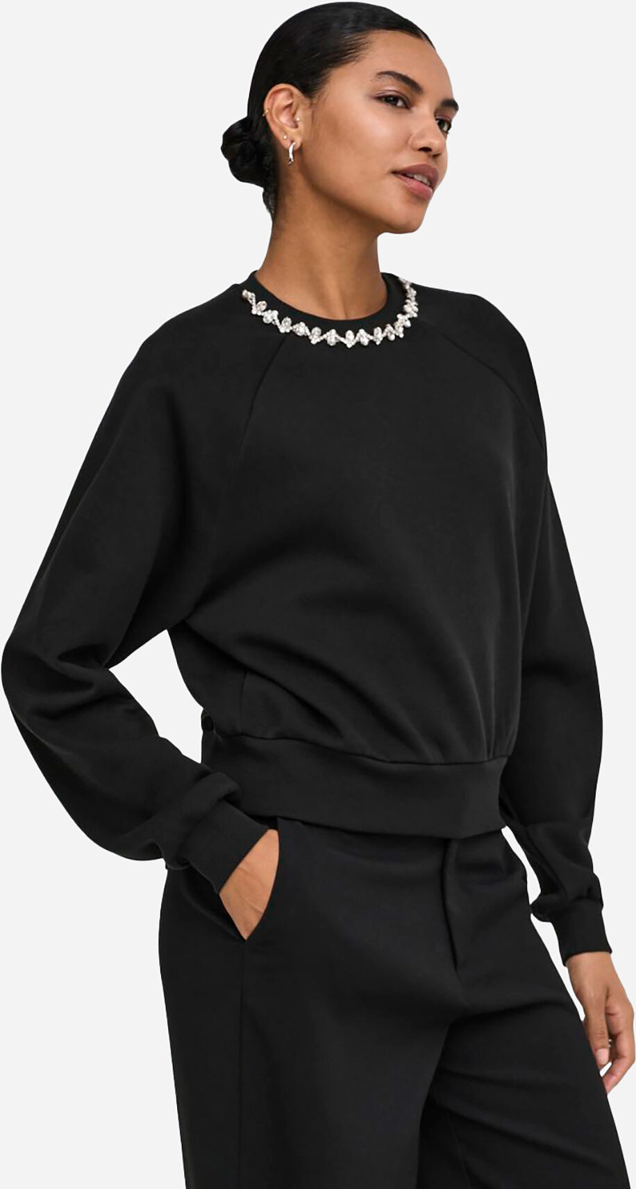 Only Jett Strass W - Felpa - Donna - Nero L