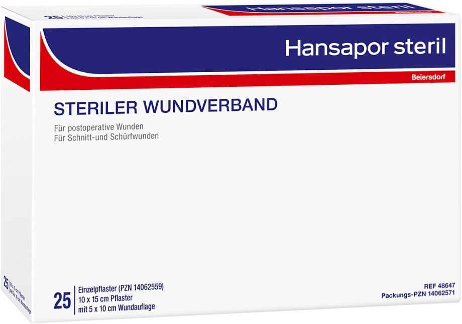 Hansapor steril Wundverband 10x15 cm 25stk
