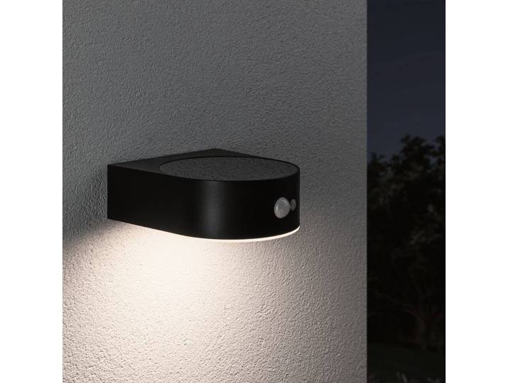 Paulmann Eileen Solar-LED-Außenwandlampe Sensor, schwarz, Kunststoff, Modern