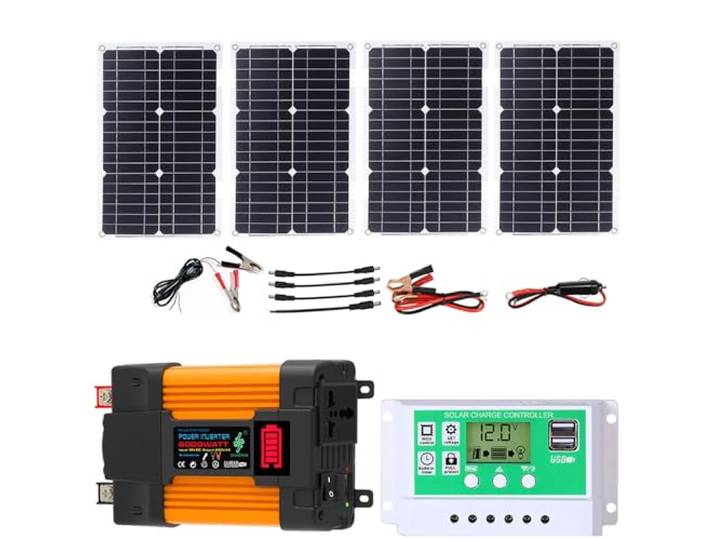 6000-W-Off-Grid-Solar-Wechselrichter-Kit mit faltbarem 100-W-Panel und 50-A-Controller(6000w)