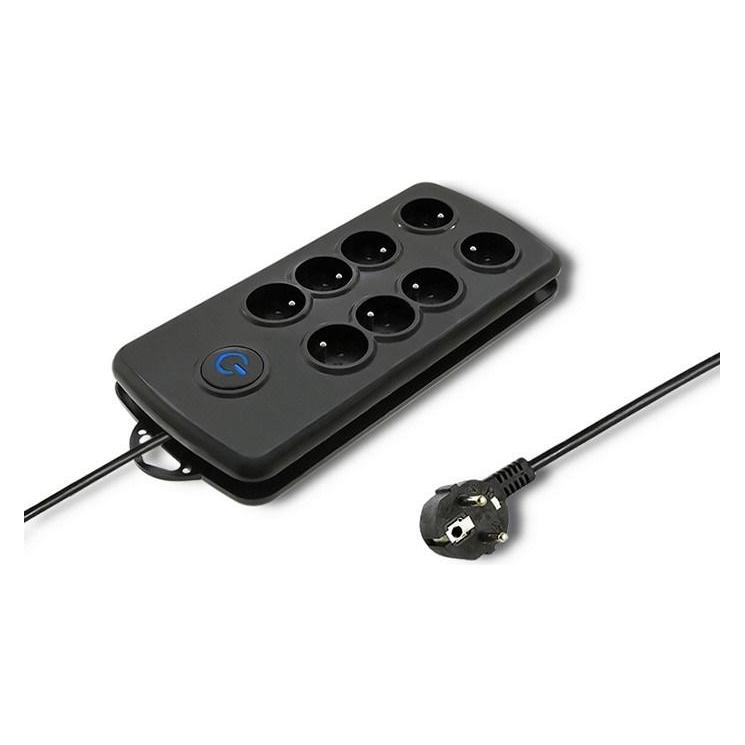 Qoltec 50161 surge protector Black 8 AC outlet(s) (8x, CEE 7/3, 2.50 m) (50161)