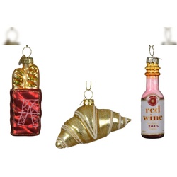 Kaemingk Christbaumschmuck Französische Delikatessen Glas 6 cm rot