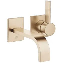 Dornbracht MEM Waschtisch-Wand-Einhandbatterie ohne Ablaufgarnitur MEM Champagne gebürstet (22kt Gold)