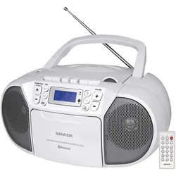 Sencor SPT 3907W CD, BT, CASSETTE weisses Kassettenradio (FM, Bluetooth), Radio, Blau, Weiss