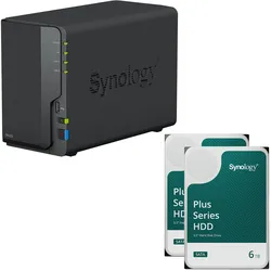 Synology DiskStation DS223 2 Einschübe NAS-Server Leergehäuse + 2x Synology Plus 3.5" SATA HDD Festplatte 6 TB (12TB)