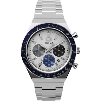 Chronograph TIMEX "DIVER INSPIRED", silber (silberfarben, weiß), Armbanduhren, Damen, silberfarben, Chronograph, Quarzuhr, Armbanduhr, Damenuhr, Edelstahlarmband,Stoppfunktion,Datum