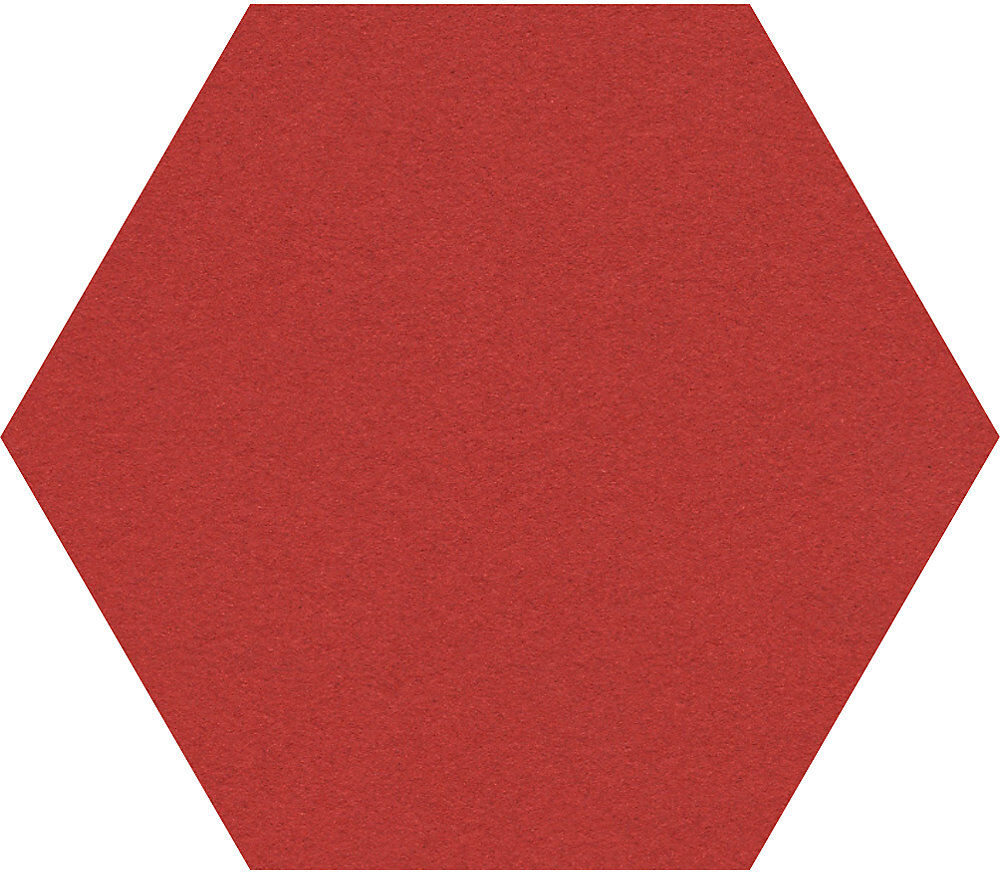 Design-Pinnwand sechseckig, Kork, BxH 600 x 600 mm, rot Chameleon