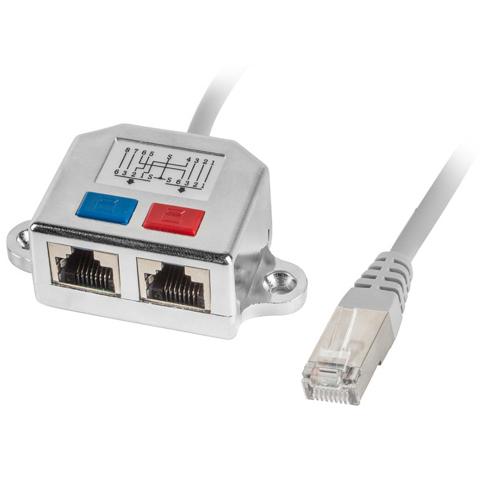 Lanberg adapter Lan RJ45/2x RJ45 FTP splitter AD-0026-S