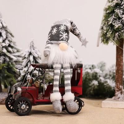Inspire Select LED Faceless Christmas Gnome Plush Doll Lighted Elf Holiday Decoration Gift gray 1