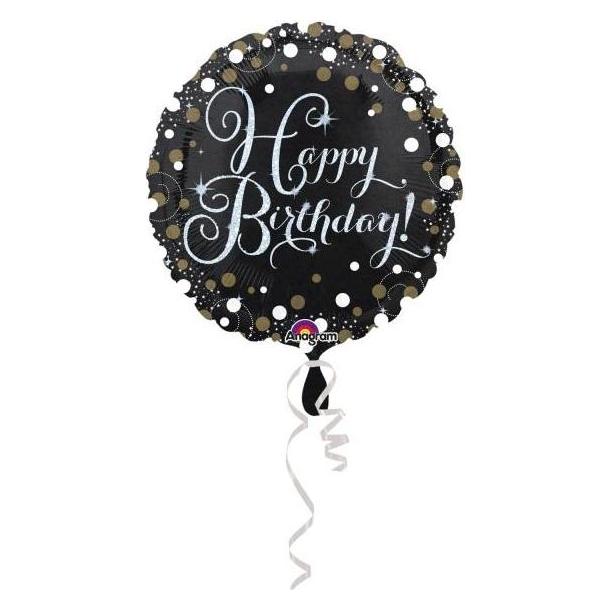Anagram Standard Sparkling Birthday Folienballon Rund verp (5x) (3406275)