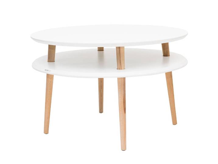 Table basse 70 x 45cm Blanc/Blanc