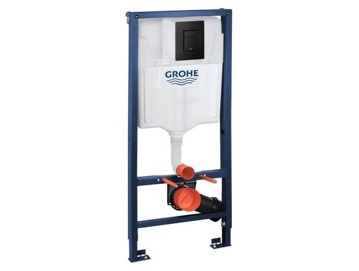 Paquet 3en1 Rapid chasse d'eau Rapid SL 38811KF0\, encastré\, chasse d'eau\, déclenchement d'abattant noir mat\, fixations\, Acier