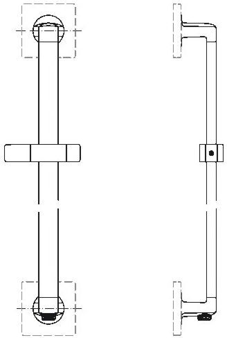 Ideal Standard Brausestange A1529AA 900 mm, mit int. Wandanschlußbogen, verchromt