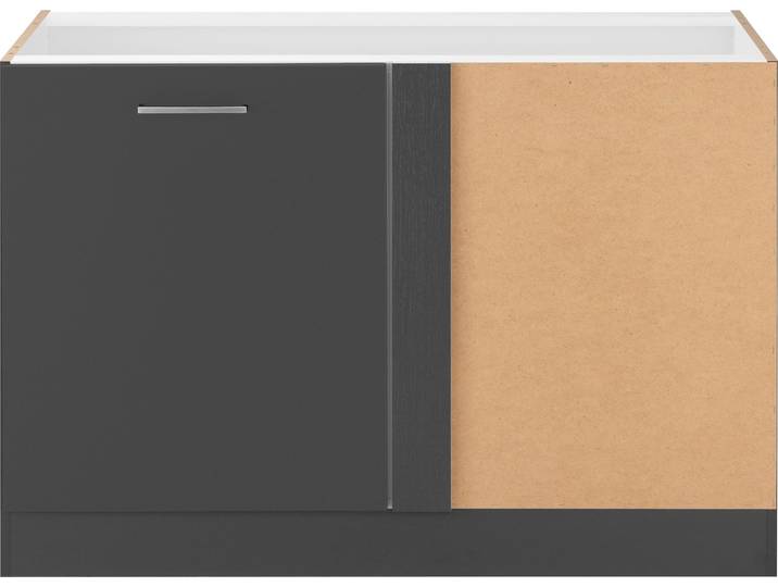 Eckunterschrank KOCHSTATION KS-Kehl , grau, B:120cm H:82cm T:60cm, MDF, Schränke, Eckunterschrank, ohne Arbeitsplatte