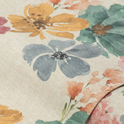 Dekostoff "Sommerblumen", natur-color