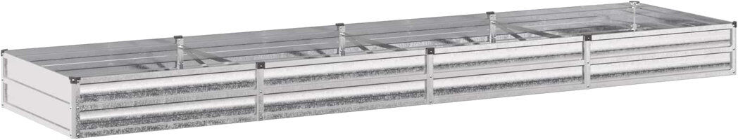 Rio Raised Garden Bed Silver 24cm H x 320cm W x 80cm D