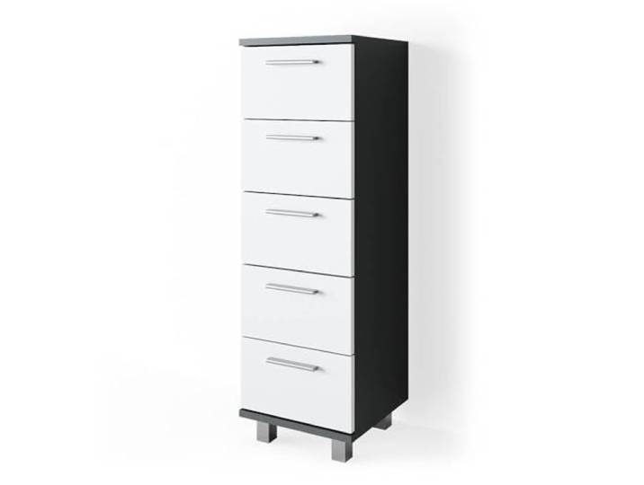 Vicco Badschrank Ilias , Anthrazit 30 x 95 cm 5 Schubladen · Schmale Bauweise · Für Pflegeprodukte & Badutensilien · Übersichtliche Aufbewahrung