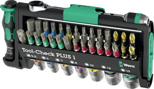 Wera Tool-Check PLUS 1 05049055001 Bit-Set 39teilig Schlitz, Kreuzschlitz Phillips, Kreuzschlitz Pozidriv, Innen-Sechskant, Innen-TORX, TORX BO