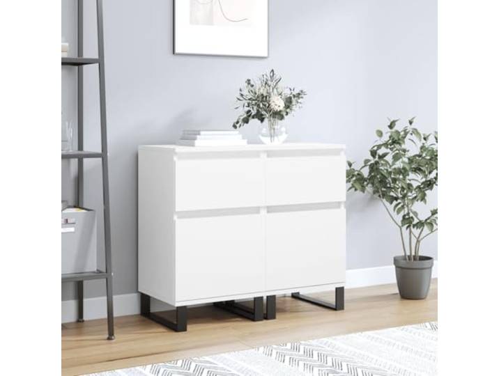 RJPLMFV Sideboard, 2 Stück, weiß, 40 x 35 x 70 cm, Holz, Holz Stabile Eisenbeine, Ablageflächen, Oberseite für Dekoration, leicht zu reinigen