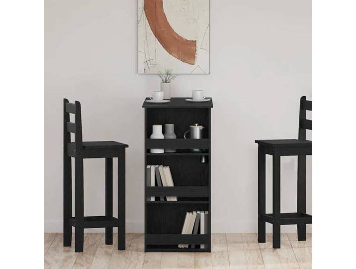 HTG@ Table de cuisine seule - pour adulte/enfant - avec étagère de rangement chêne noir ##545