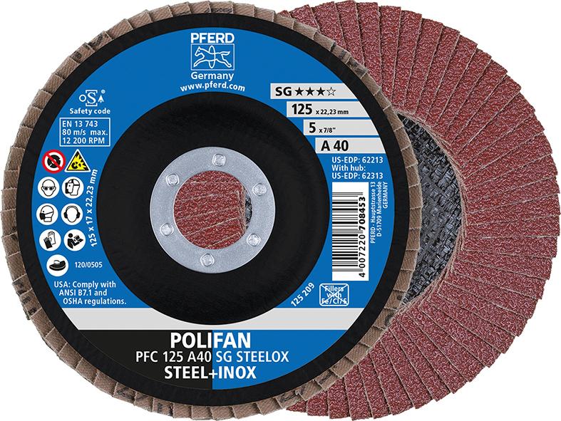 PFERD POLIFAN-Fächerschleifscheibe A SG STEELOX