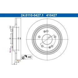 Bremsscheibe ATE 24.0110-0427.1 für Hyundai Kia Kona Seltos