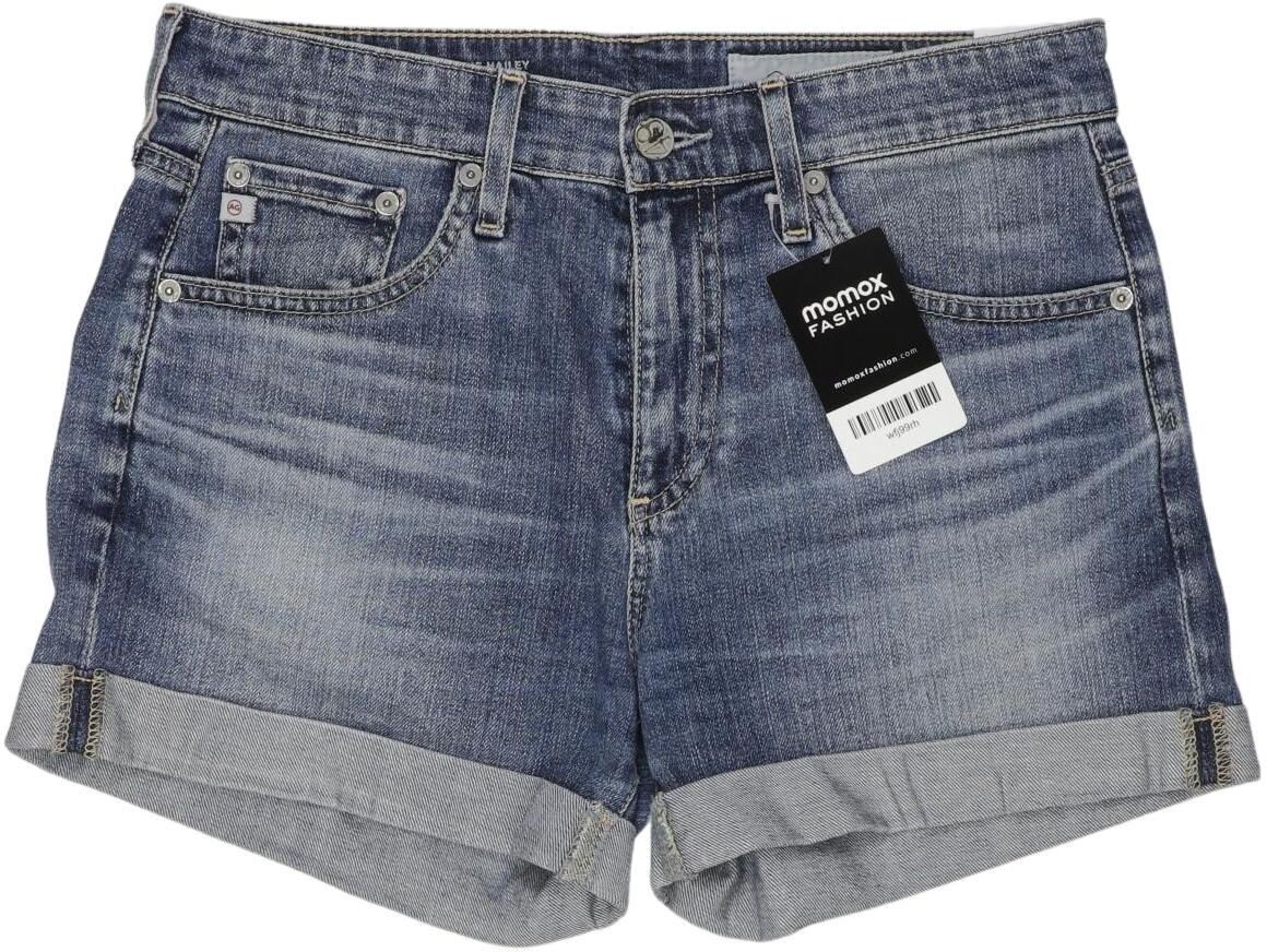 AG Adriano Goldschmied Damen Shorts, Blau, Gr. W26, Baumwolle / Kunstleder - Second Hand