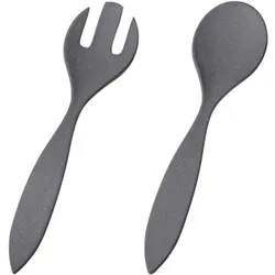 4x Magu Salatbesteck NATUR schiefer, Servierbesteck, Grau