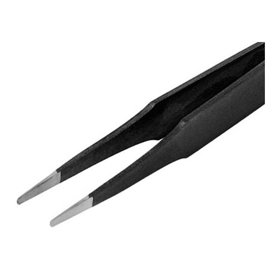 Piergiacomi ESD-Pinzette mit flachen und abgerundeten Spitzen, 120 mm (2A SA ESD)