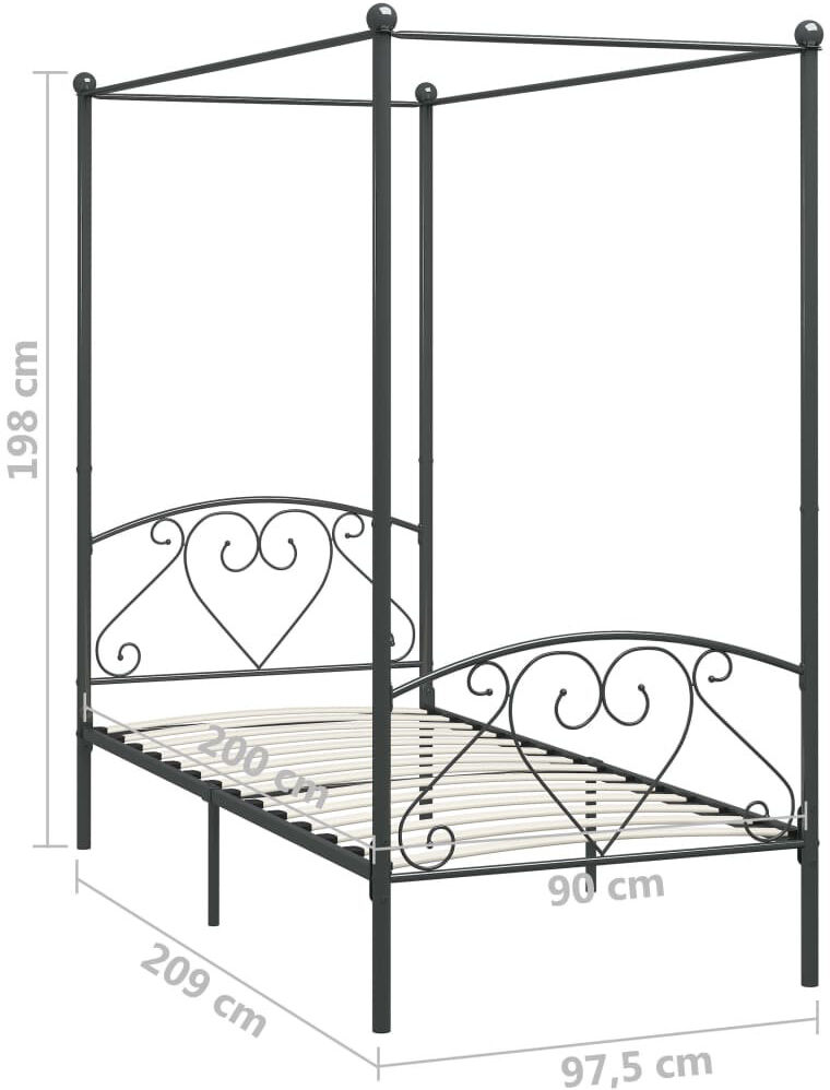 Etta Avenue Issac Open-Frame Bed Black 200 x 200cm
