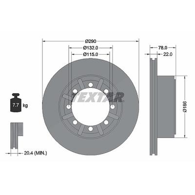 Textar Bremsscheibe [Hersteller-Nr. 93117600] für Renault Trucks, Renault