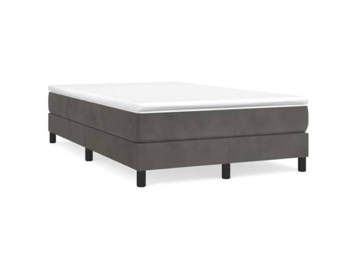 Makastle Boxspringbett mit Matratze Dunkelgrau 120x200 cm Samt Taschenfederkernmatratze