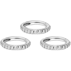 SET Chirurgenstahl Segmentring Clicker EINGEFASSTE KRISTALLE ++Neues Design++