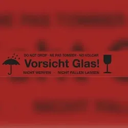 Paketband, "Vorsicht Glas!" - Rolle à 66 m - 50 mm