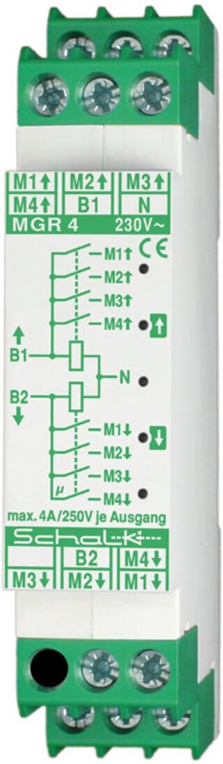 Wöhner Motor-Gruppen-Relais MGR 4 230VAC für 4 Motoren ; schalk (MGR409)