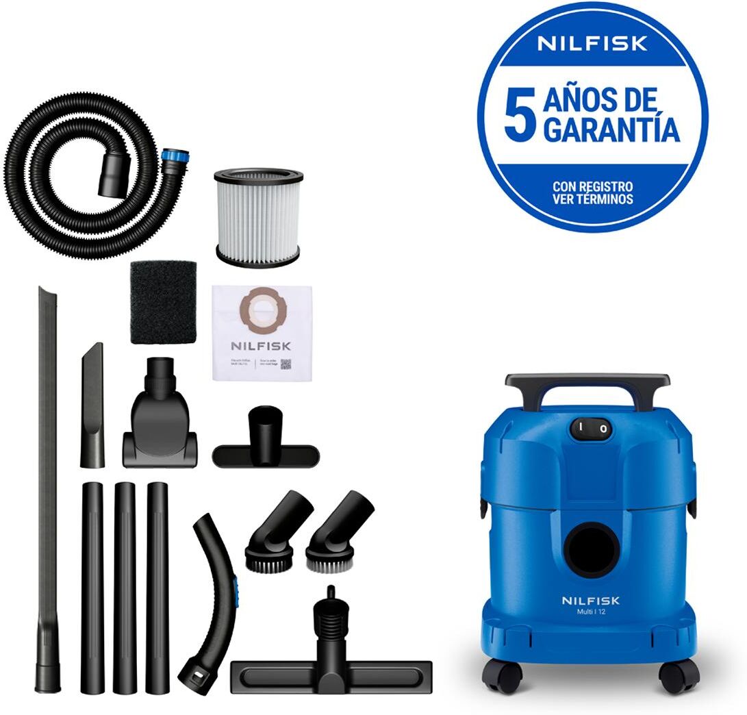 Nilfisk Aspirador multiusos agua y polvo Multi I 12L Car Cleaner. Azul
