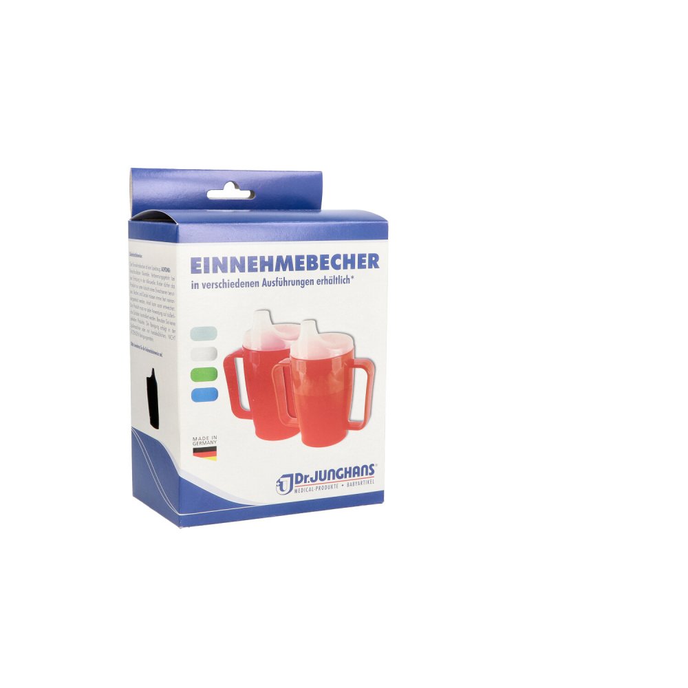 Dr. Junghans Medical GmbH Einnehmebecher mit Griff +Deckel 4mm blau 01350096